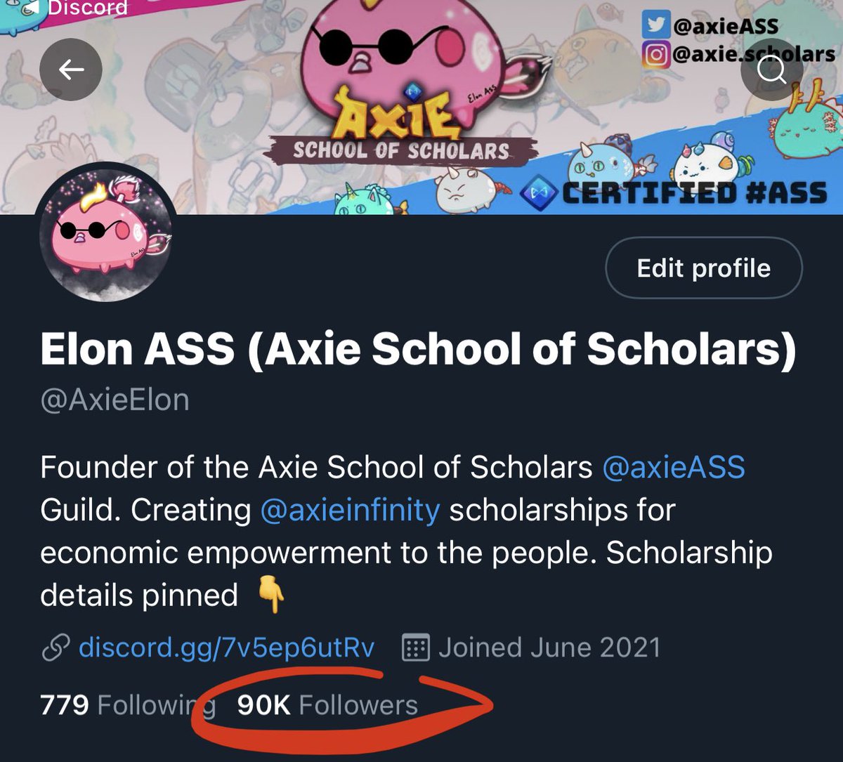 Elon ASS (Axie School of Scholars) tweet media