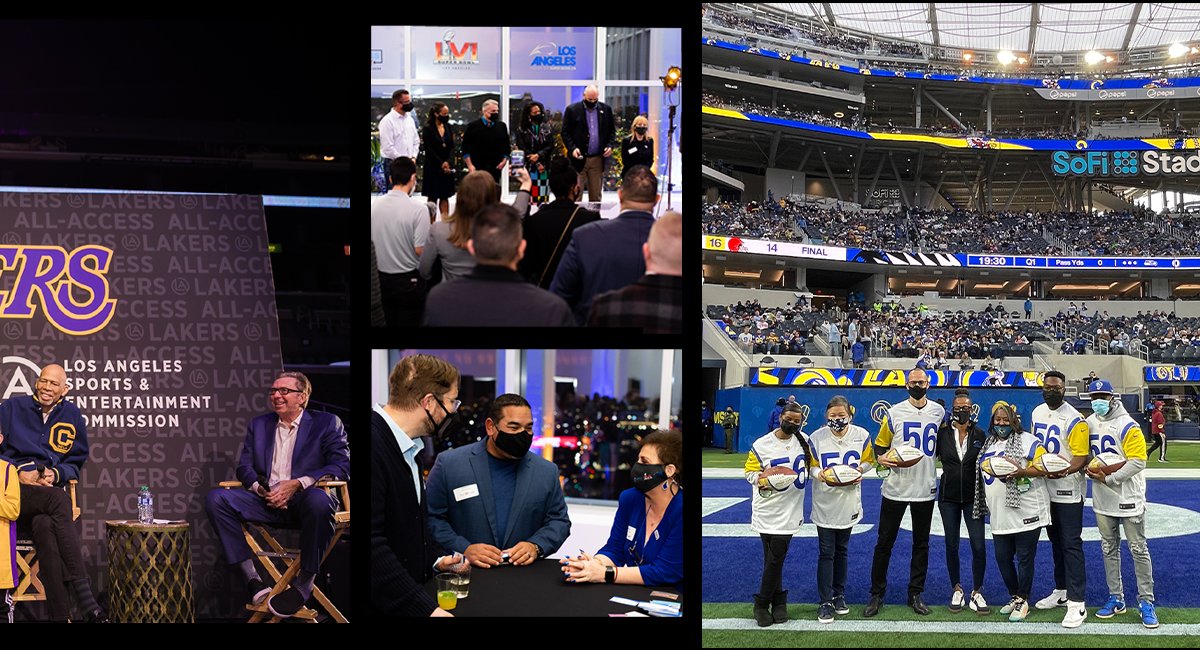 LASEC's tweet photo. We are extremely grateful for your support throughout 2021 and look forward to an exciting year ahead, kicking off with Super Bowl LVI in February! #LASEC #ChampionsShineHere #HappyNewYear https://t.co/laG2qpC6sB
