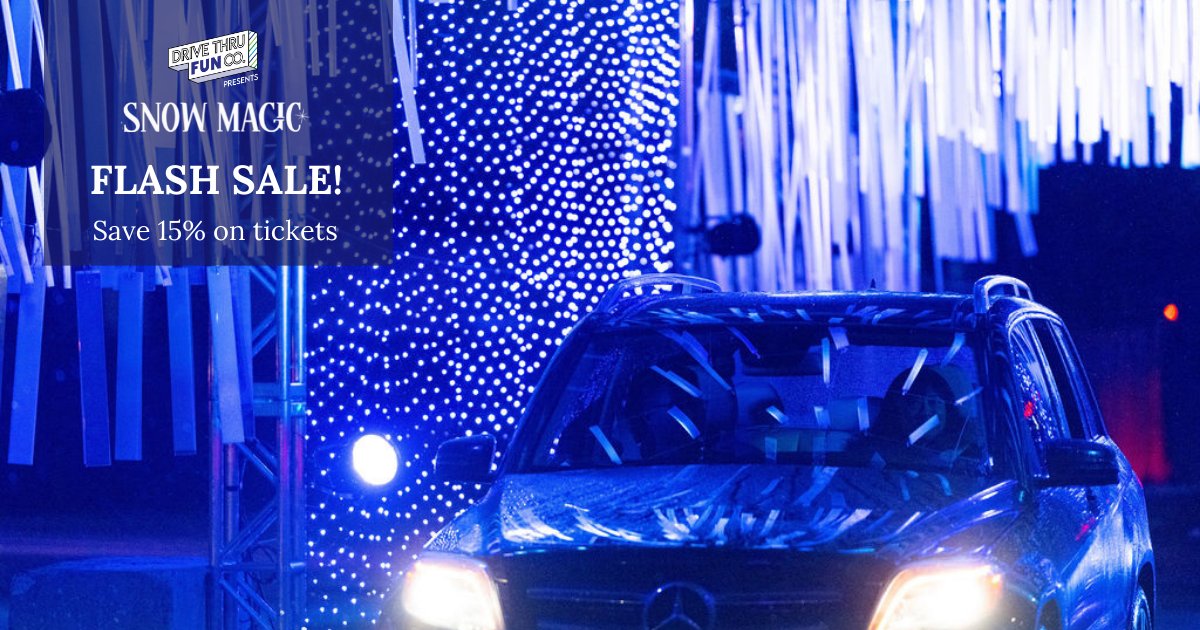 BOOK NOW AND SAVE 15%! Don't miss your last chance to visit #SnowMagicTo before it closes! 

Use promo code FLASH15 and save 15% off any tickets for all dates and time slots until January 16th, excluding Saturdays.

Book now: bit.ly/2YMBrz4

#DriveThruFunCo #OntarioPlace