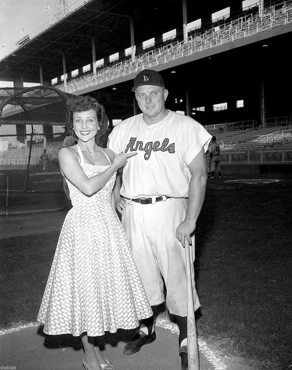 Betty White with Steve Bilko #RIPBettyWhite