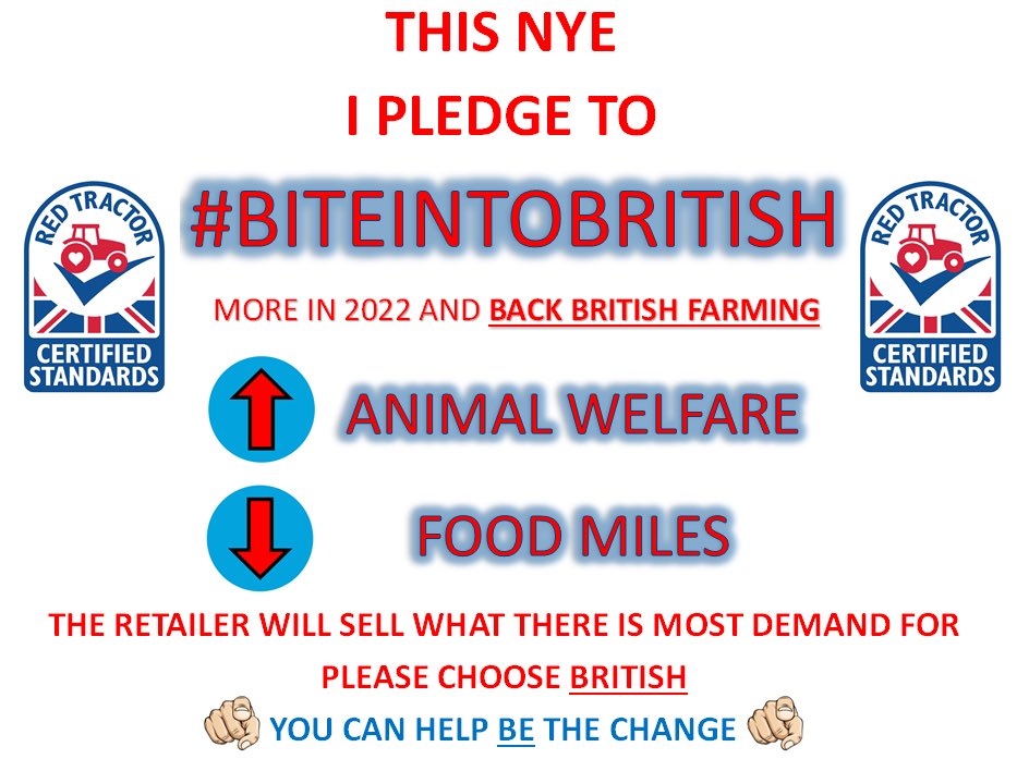 We take the pledge. Will you? 
Happy New Year! 
May 2022 be happy, healthy and filled with lots of high welfare, sustainable, ethical, environmentally friendly BRITISH food and drink
 🇬🇧🍏🍐🥕🥦🥬🧅🥔🍞🍳🧀🥓🍖🥗🍺🇬🇧 
#biteintobritish #backbritishfarming #TakeThePledge 🙌
RT 🙏