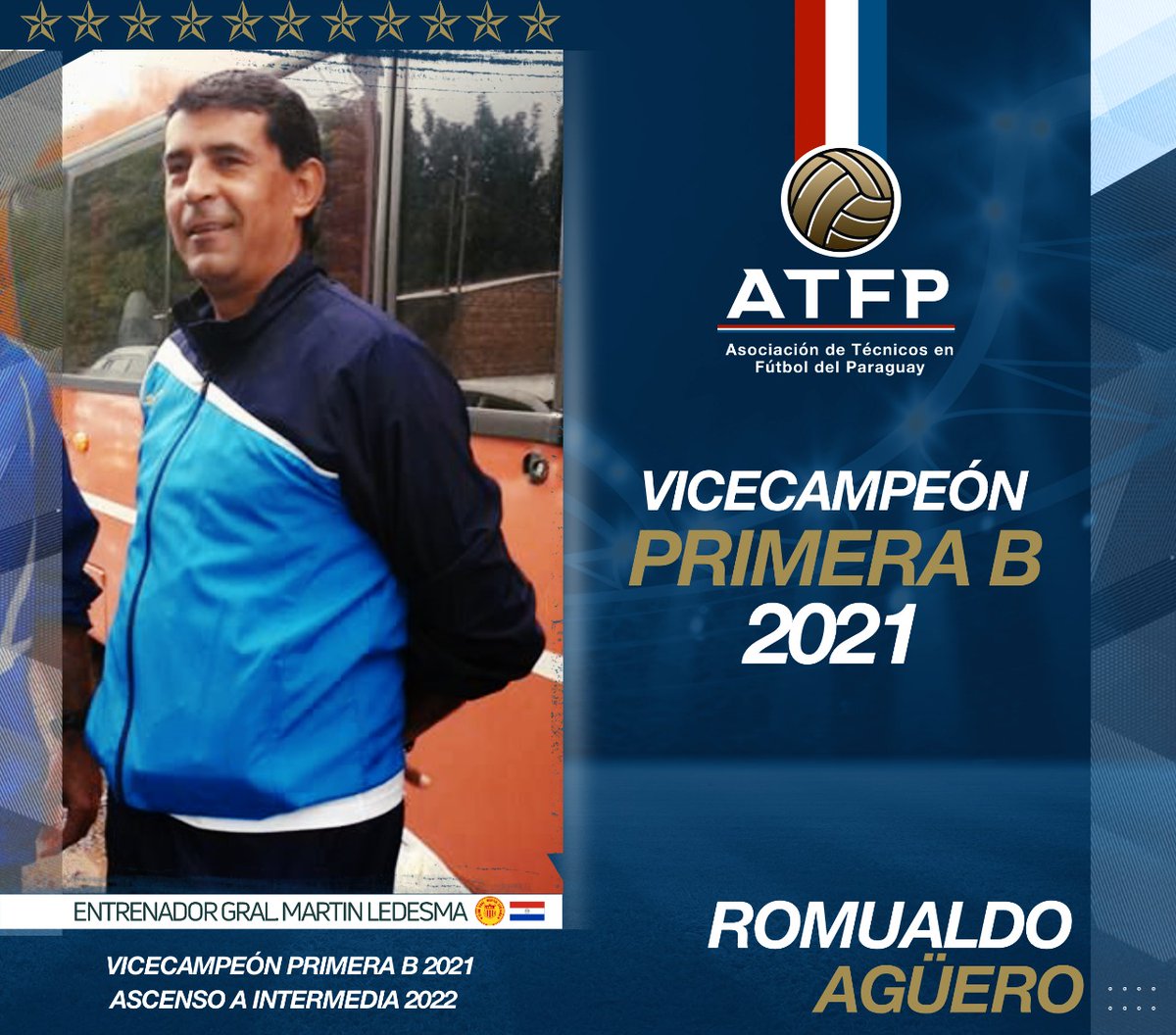 atfp_oficial's tweet photo. La #Atfp felicita al profesor Romualdo Aguero por el vice campeonato de la #PrimeraB con el club @CMartinLedesma
Logrando el ascenso a la #Intermedia2022
#FutbolParaguayo #soccer #calccio https://t.co/NDlf861NQ0