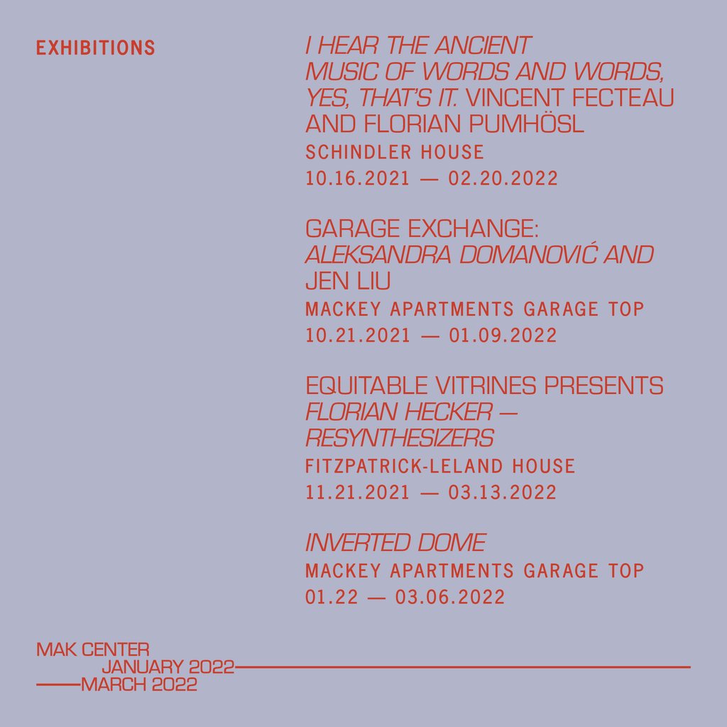 MAKCenter's tweet photo. Start the new year by visiting programming at all three of MAK Center's sites!
#makcenter #rmschindler #schindlerhouse #artandarchitecture #art #architecture #westhollywood #weho #losangeles #la https://t.co/19o8FxWhOt