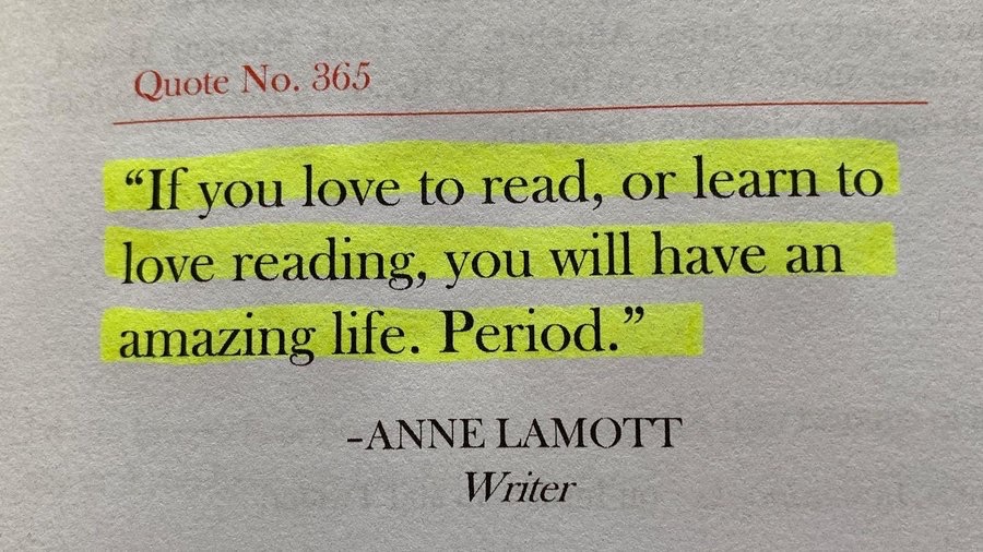 AlexAndBooks_'s tweet photo. “If you love to read, or learn to love reading, you will have an amazing life. Period.”

-Anne Lamott https://t.co/ypDVMoAyRz