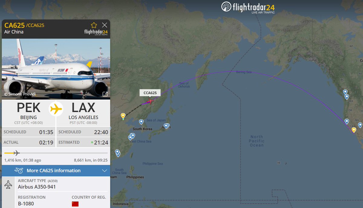 Passengers on flight #CA625 took off from China in 2022 and will land in the USA back in 2021! 

flightradar24.com/CCA625/2a5bb184

#BackToTheFuture