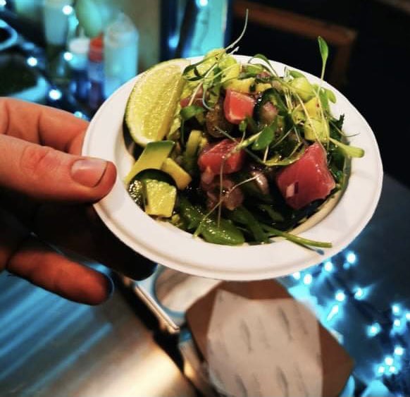 Fresh as Tuna Crudo - Avocado - Lime - Jalapeño- Coriander serving now #nye  <a href="/btrbrewco/">By The River Brew Co.</a>