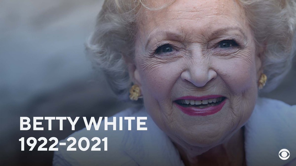 CBSNews's tweet photo. Betty White, known for her beloved roles in "The Golden Girls" and "The Mary Tyler Moore Show," has died at 99. The actress was just a few weeks shy of her 100th birthday on January 17. https://t.co/Eha6Qc7WBf https://t.co/drR7YGxKZ5