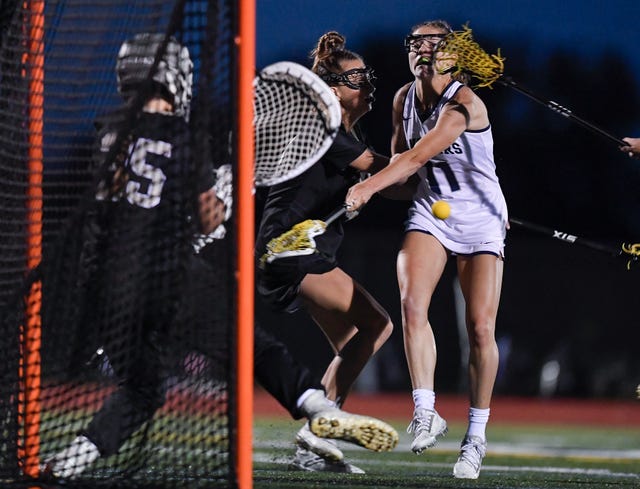 PLaxGirls's tweet photo. Moment 2: The game winner!  Trailing 3-1 at half we fought back against a great RH team. Grace O'Hara hits the game winner with 13.7 seconds left in the game.  The team played great defense to end the game.  #PLax2021 #sectionalchamps

Photo credit: @DandC https://t.co/EnMXnyRmZK