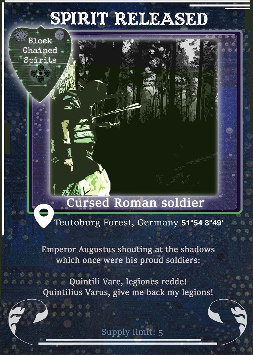 blchaindspirits's tweet photo. Available for minting on https://t.co/8eCuG8DfZh! Check out our first series in our Spirit Cards collection. Each card comes with a narrated story, read by a professional voice actor over around artful images 👾 #NFTCommunity #NFTs #opensea https://t.co/7NLBjAy3C7