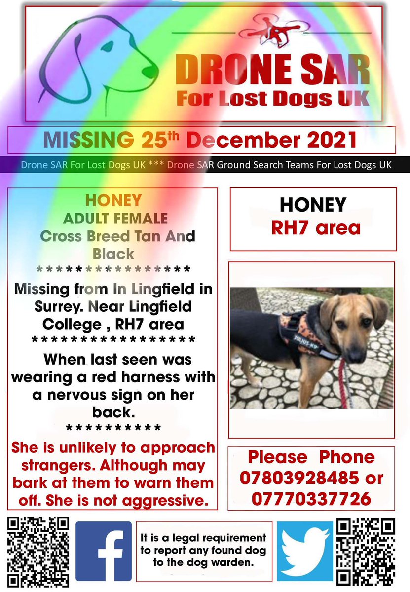 sar_dogs's tweet photo. #RIPHoney Sadly Honey didn't make it back home, our hearts and thoughts go out to her family at this sad time ๐ข๐ #RIP #RainbowBridge #DroneSAR https://t.co/lZKplEm0ma