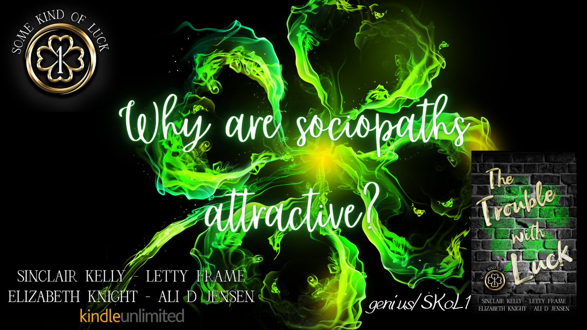 Why are sociopaths attractive? geni.us/SKoL1

#TWL #SKoL #gwumgirls #thetroublewithluck #stabby #luck #cat #contemporaryromance #reverseharem #italianmafia #irishmob #murder #psychos #stpatricksday #writersofinstagram #bookstagram #authorsofinstagram