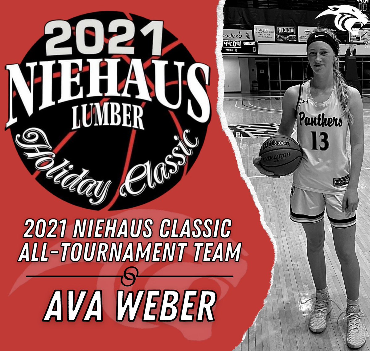 🏆🏀Congratulations to Ava Weber for making the 2021 Niehaus Classic All-Tournament Team!! We are proud of you, Ava!

#PantherPride #PantherNation 🖤💛
