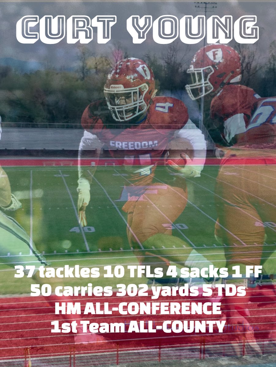 Freedomfball's tweet image. Curt Young. Class of 2023. DE/OLB/RB.