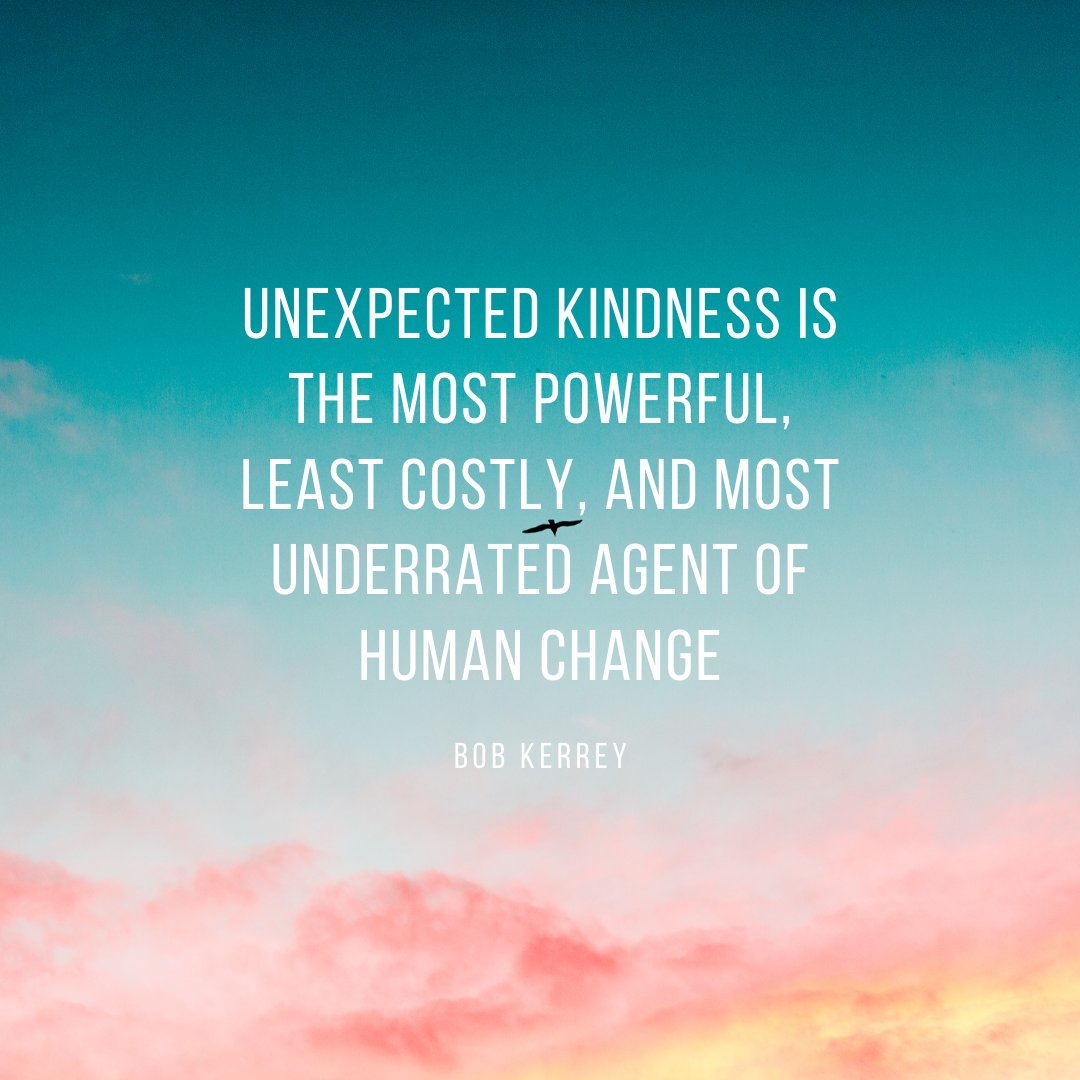 “Unexpected kindness is the most powerful, least costly, and more underrated agent of human change.” - Bob Kerry
#QOTD #bekind #bethechange #kindness #power #humanity