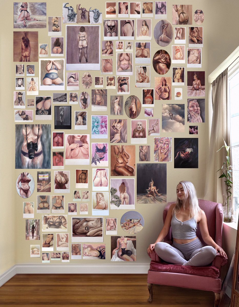 a family portrait of my commissions, original paintings, and wips from 2021. excited for the growth to come.