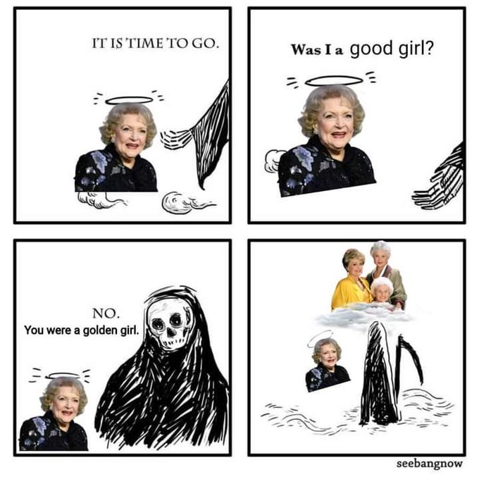 I'm gonna miss you Betty ??
Time to rewatch the golden girls again
#rip #bettywhite #imgonnamissyou https://t