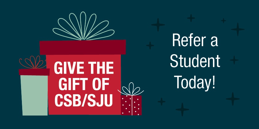 Give the gift of CSB/SJU for Christmas this year! Refer the high school students in your life to CSB/SJU. Students referred by alums receive a $1,000 per year scholarship. Refer students at: bit.ly/3312RTt 
#FutureJohnnies #FutureBennies
