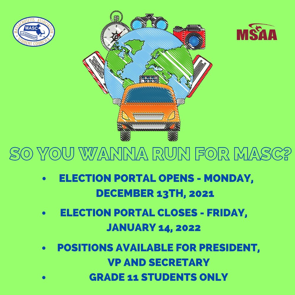 Attention MASC!! It’s that time. Nominations are now open if you are interested in running for the 2022-2023 MASC Executive Board!! Please visit mastuco.net to visit the link to complete the nomination papers. All completed nomination packets are due by 1/14/22.