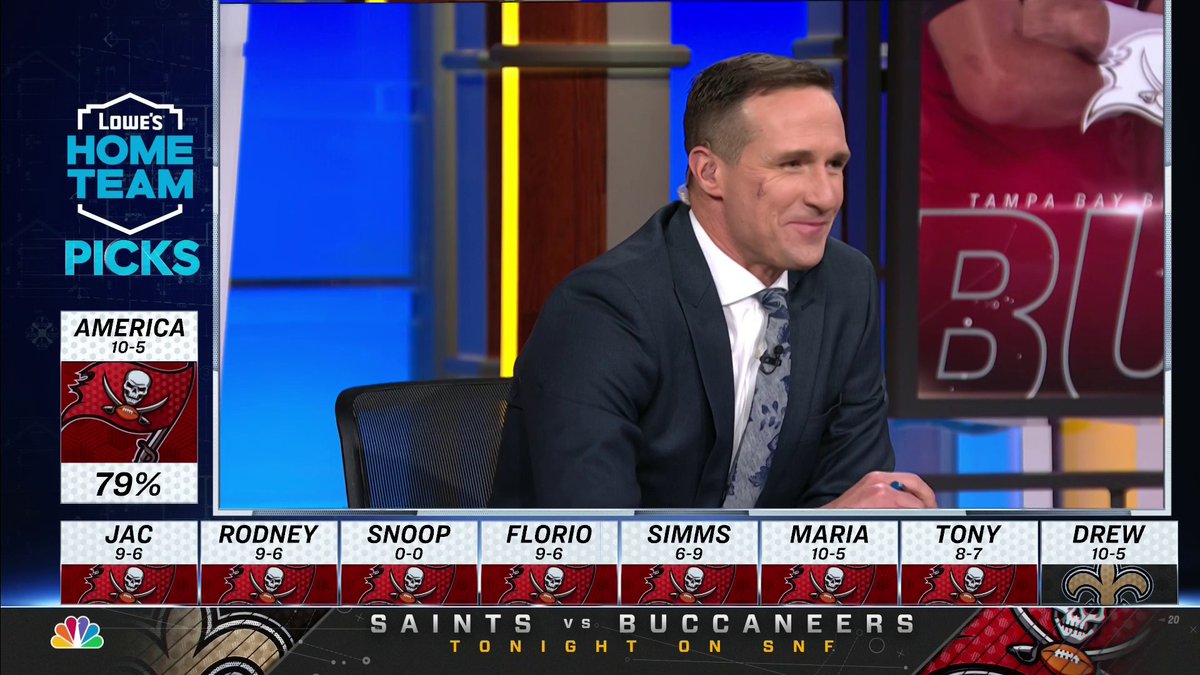 SNFonNBC's tweet photo. Drew Brees with a SHOCKER of a pick. 😂 https://t.co/eTjRFGpBzy