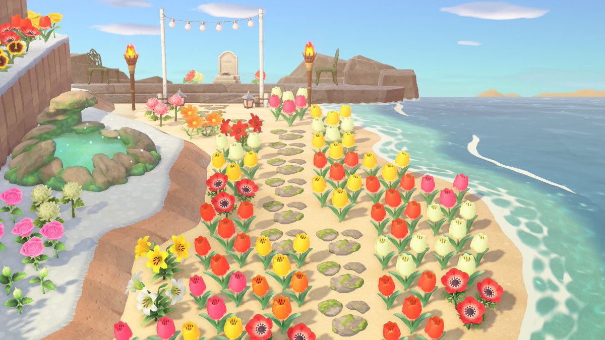savsutopia's tweet photo. my grandpa passed away from covid in November… I created a little memorial for him and bringing flowers to it everyday has made me feel closer to him for sure 🥺💕 #acnh https://t.co/htkDd3w7mY