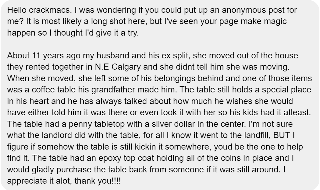 cmcalgary's tweet photo. From the DMs - sounds like a longshot but who knows https://t.co/dAunjmRzfb
