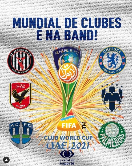 Futebol na TV on X: Band vai exibir Mundial de Clubes da FIFA com  exclusividade, competição acontecerá em fevereiro de 2022 e irá contar com  Palmeiras e Chelsea.  / X
