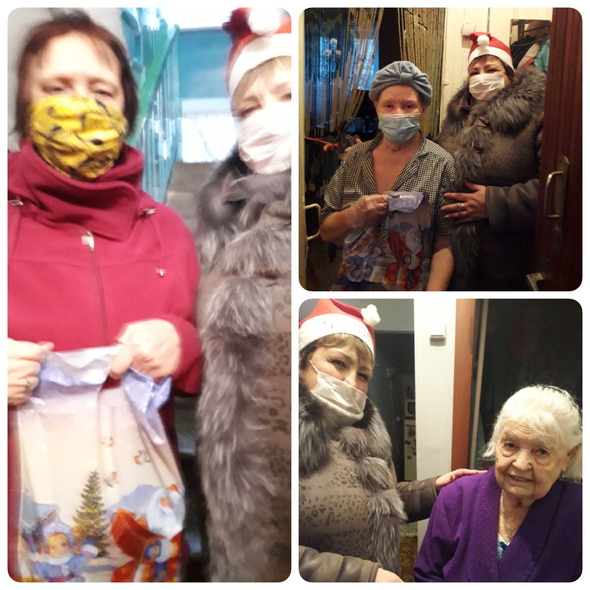 18.12.21г. Продолжаем поздравлять с Новым годом на дому наших одиноких пожилых жителей ТОС.