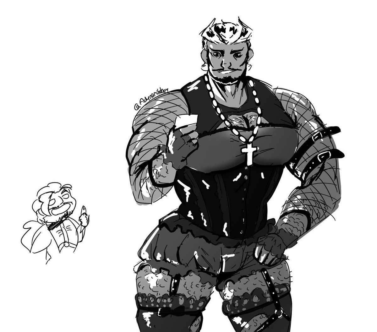 ADynamiteBoyART's tweet photo. Goth + bara https://t.co/xvcUUK7lPk