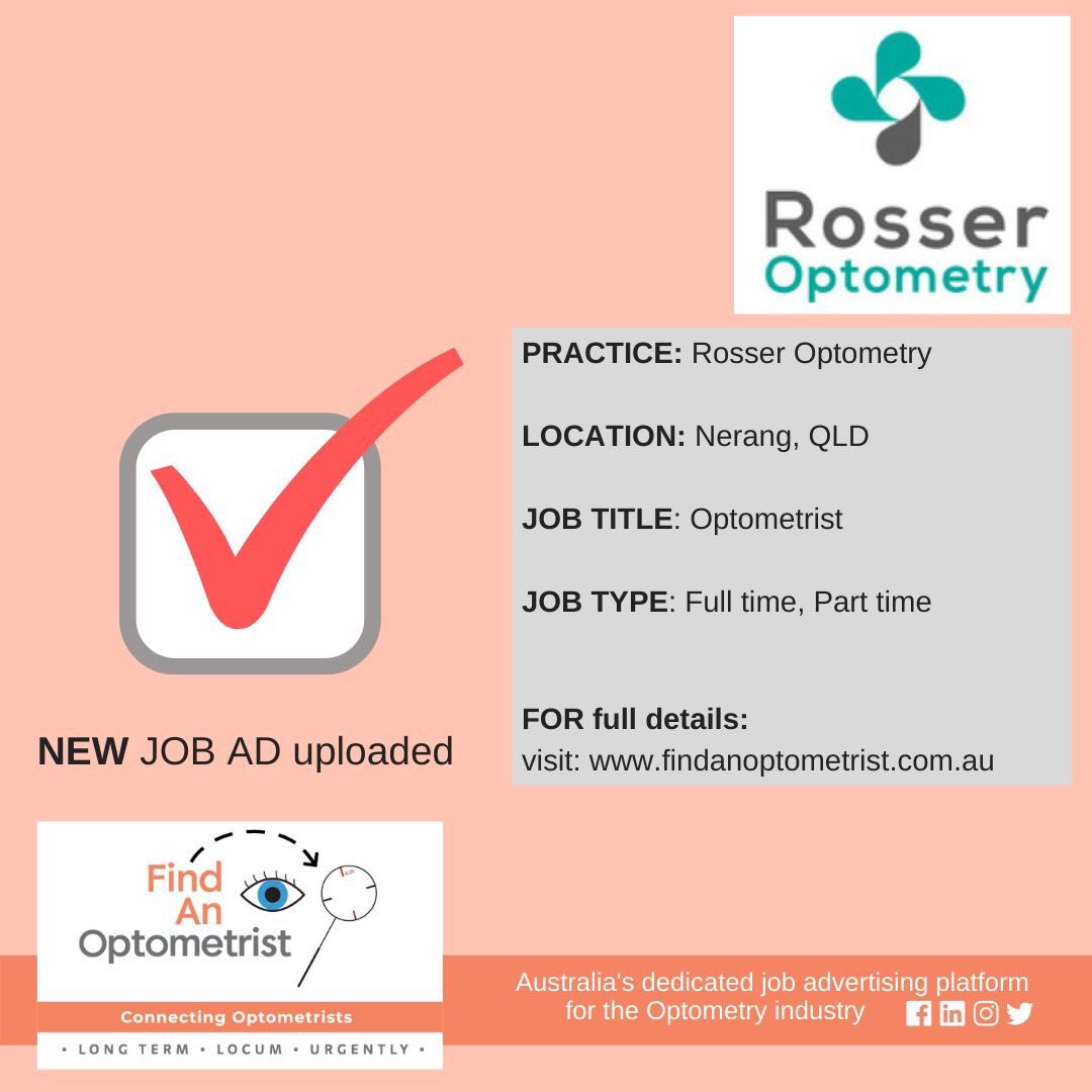 OptometristFind's tweet photo. To view full Ad on the Find an Optometrist website, please click here https://t.co/Z0FZBpLS05 #optometrists #optometrist #optometry #optometryaustralia #RANZCO https://t.co/2F2jeLiaiv