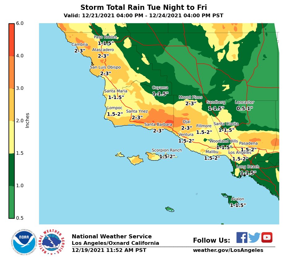 NWS Los Angeles on Twitter "Here are the latest forecast rainfall