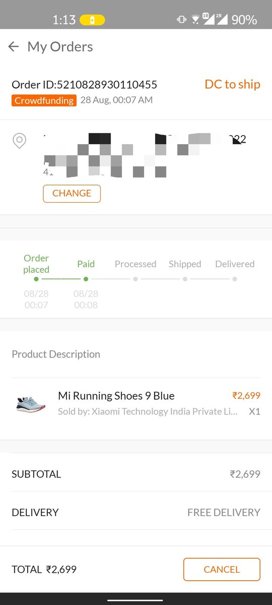 bkaustav's tweet photo. @MiIndiaSupport @Xiaomi @XiaomiIndia @manukumarjain Had purchased Mi running shoes 9 through crowdfunding project way back in August, delivery pending/delayed since October 2021. Is this a joke/scam? Attached details. https://t.co/L0SPccFbh6