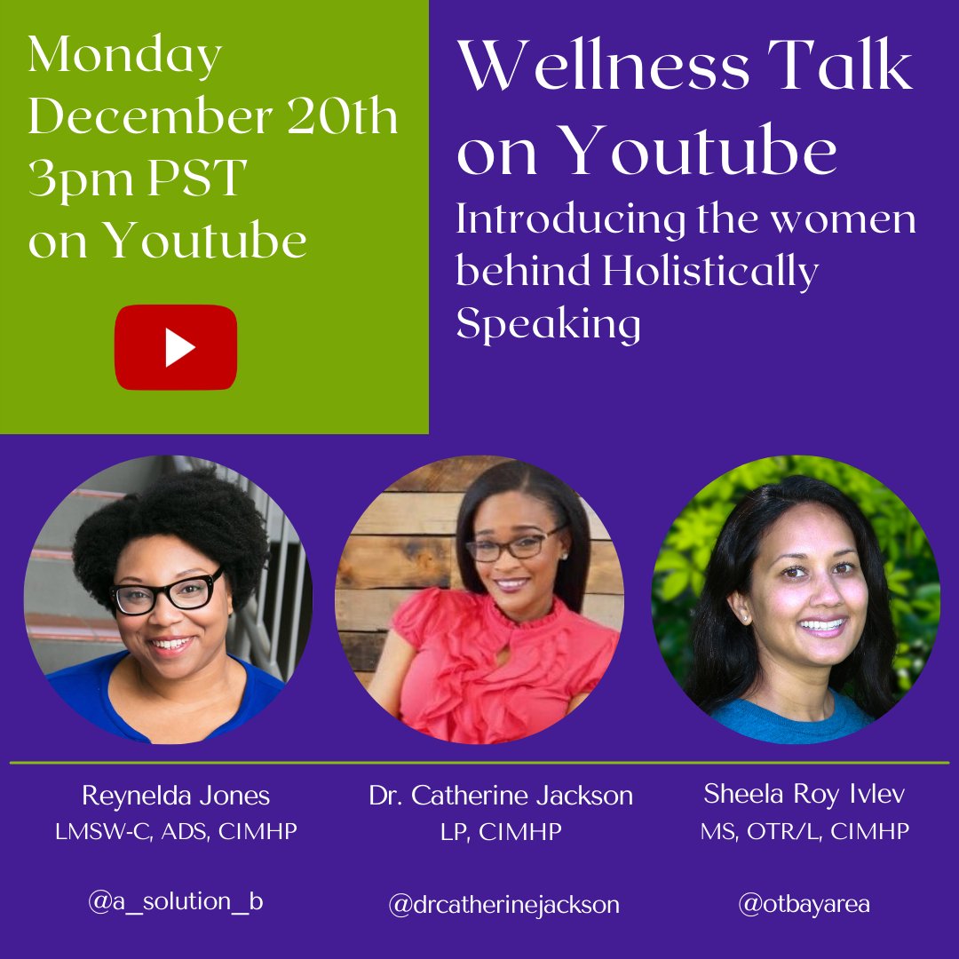 Excited to introduce the #WOC I have been working with for over a year now on making wellness accessible to people that look like us. We are a social worker, nueropsychologist and occupational therapist bringing our culture into health and wellness! youtu.be/c8o-Toifsn0