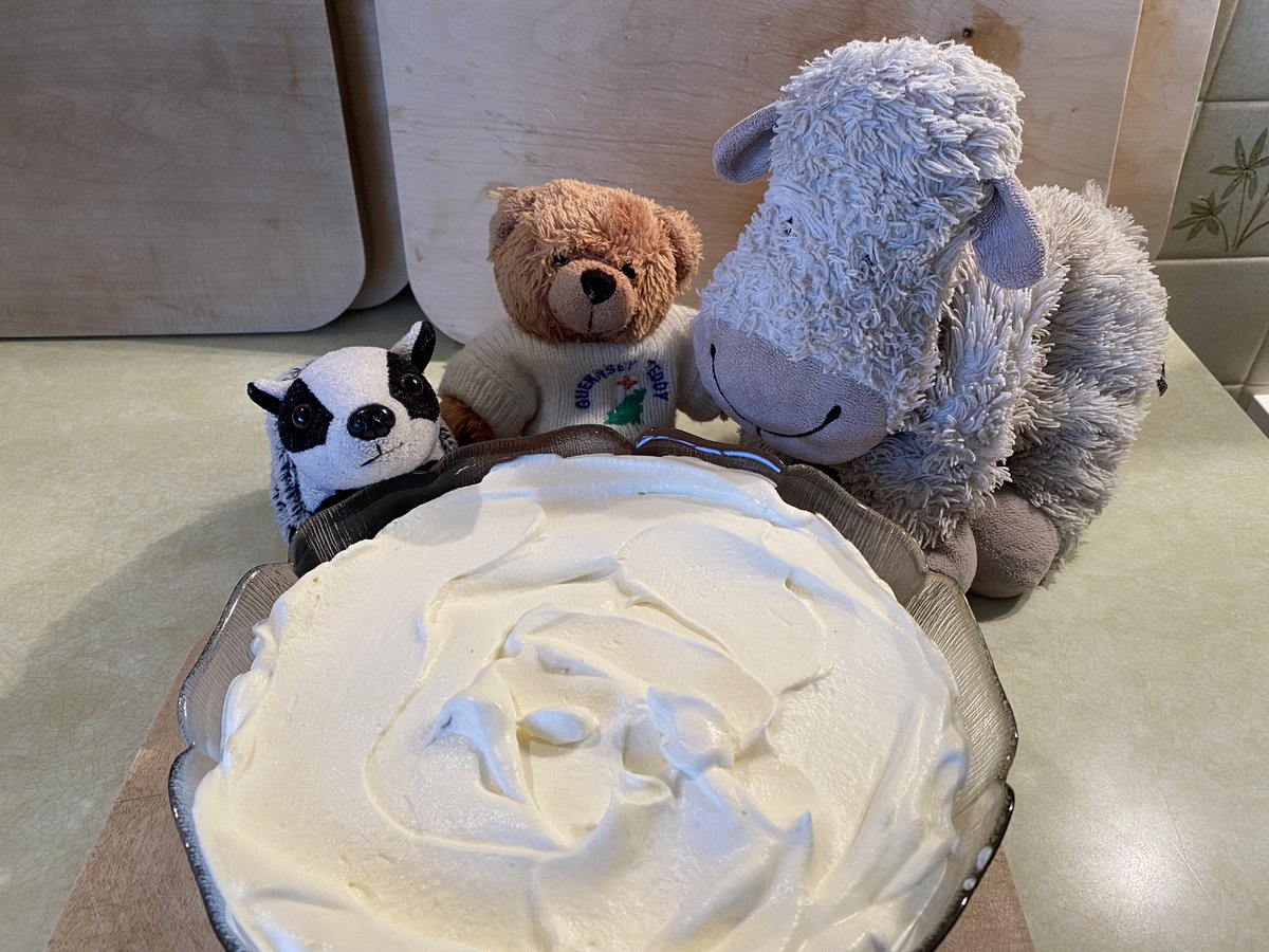 Carefully spread the cream over the trifle and pop the trifle back in the fridge until ready to serve…#ChristmaswithBella #MasterChefSheep