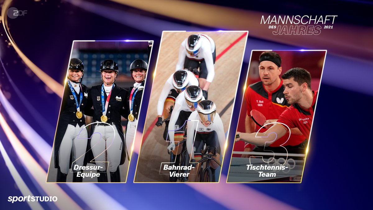 Mit drei Weltrekorden in Folge gewann der Bahnrad-Vierer der Frauen Olympia-Gold in Tokio. Für diese Leistung wurden @LisaBrennauer, Lisa Klein, Franziska Brauße und Mieke Kröger heute als 'Mannschaft des Jahres' 2021 ausgezeichnet. #SportlerDesJahres #sdj2021