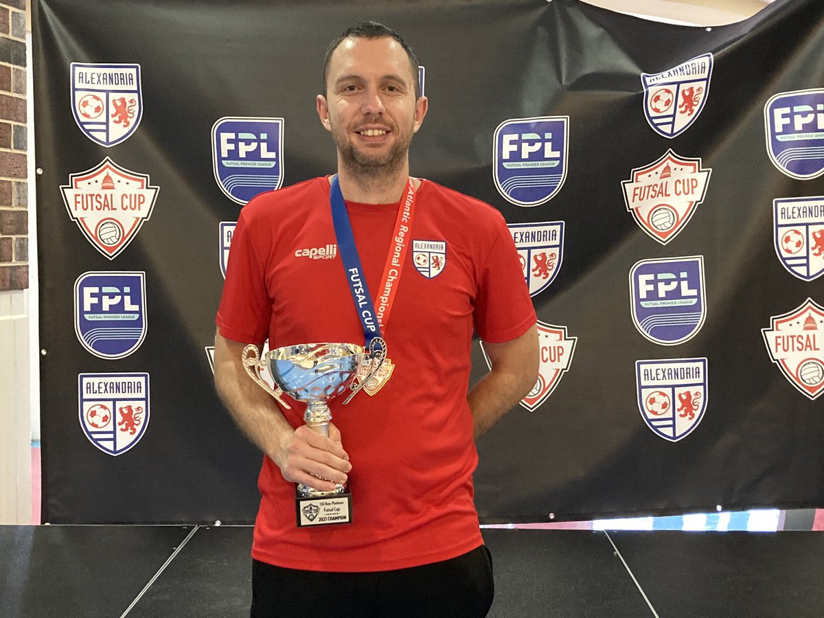 Size5Ball's tweet photo. Congrats @AlexandriaSoc #Futsal #2009BoysElite team for raising the #FutsalCup @  #MidAtlanticRegionalChampionship in Alex, VA. A fierce battle against #ASA2009BoysRed.  Super proud of these boys and our #12 for stepping-in from court player to goalie! w/#CoachMitch. #Champions https://t.co/mhFFCNpg7P