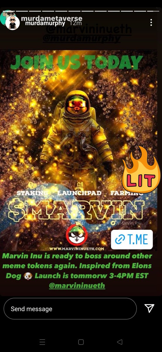 ShinobiOfCrypto's tweet photo. #6ix9ine The #KingOfNy posted about $Marvin II Relaunching on 20th 3-4Pm EST⏰

Join the #marvolutionary army
🌐TG: https://t.co/3L4iv5TgNK
⚜️WebPage: https://t.co/ispX6UT860

#Cliff #mongress $Mong #MarvinInu @6ix9ine @Marvin_Inu @elonmusk #flokiinu #MetaV #Xpad #Shibnobi #Shib https://t.co/CJYwdfbEer