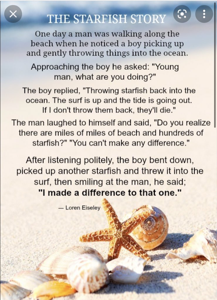 For everyone in #TeamNHS who needs to remember the starfish story…. 

Take care  #Rehablegends