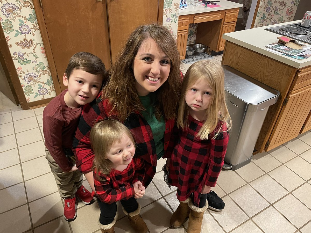 Twin day at school! My kiddos decided to twin with me too!