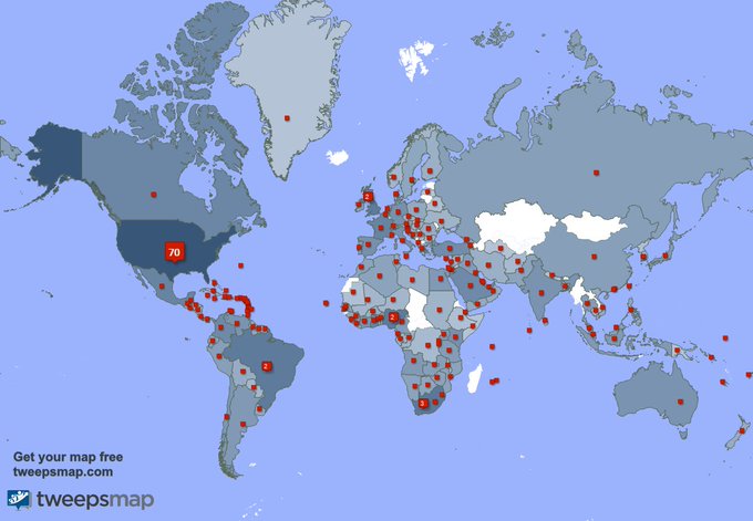 My followers are in USA(70%), South Africa(3%)... Get your map too: https://t.co/9YU56Ctx6b https://t<a href="/tag/fortniteflipped"class="tags"><span>#fortniteflipped</span></a>