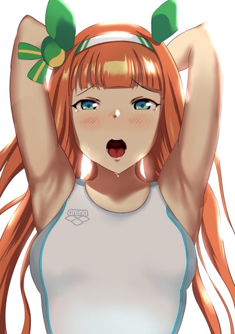 今週も頑張りましょう #ウマ娘 #サイレンススズカ 白競泳水着 