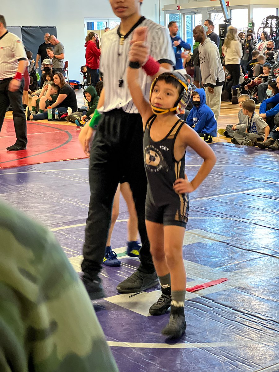 We moved my son up to wrestle an older age group as he went 3-0 and won first place. I'm so happy for him and love that all his hard work is paying off