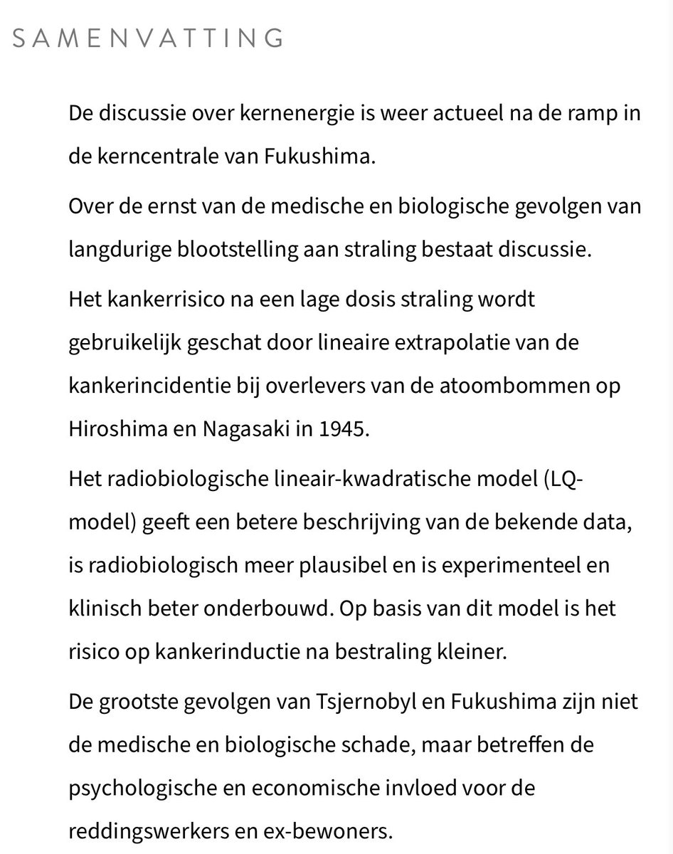 @EvelineFeijen @mboudry @TinneVdS Door gas vallen elk jaar meer slachtoffers en doden dan door alle kernrampen samen
Dit leren wetenschappers over de gevolgen van kernrampen👇; zoals Maarten Boudry terecht zegt, de psychologische gevolgen blijken veel groter dan de medische en biologische:
ntvg.nl/artikelen/medi…