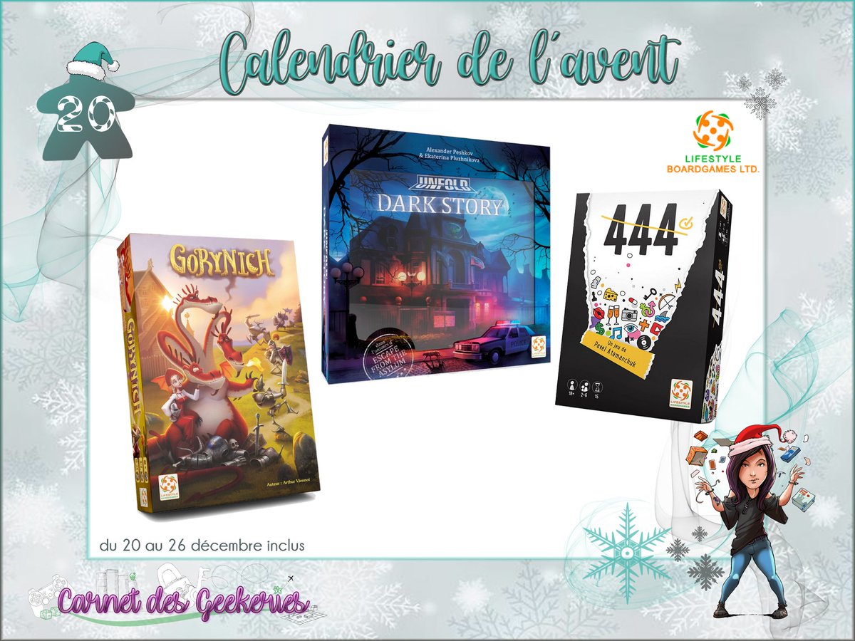 _Hina___'s tweet photo. 🎅#CONCOURS 🎄𝐂𝐚𝐥𝐞𝐧𝐝𝐫𝐢𝐞𝐫 𝐝𝐞 𝐥'𝐀𝐯𝐞𝐧𝐭 🎁 Case n°20

Ambiance ou coopératif dans un conte de fée ou dans une ambiance sombre, ça vous dit?

🎁 A gagner : 3 jeux Lifestyle Boardgames
🎄 RT + Follow @_Hina___ &amp; @LifestylegameFr

🌟Fin le 26/12/21
🇫🇷🇧🇪🇨🇭🇱🇺

#j2s #bgg https://t.co/VcyFR35jOk