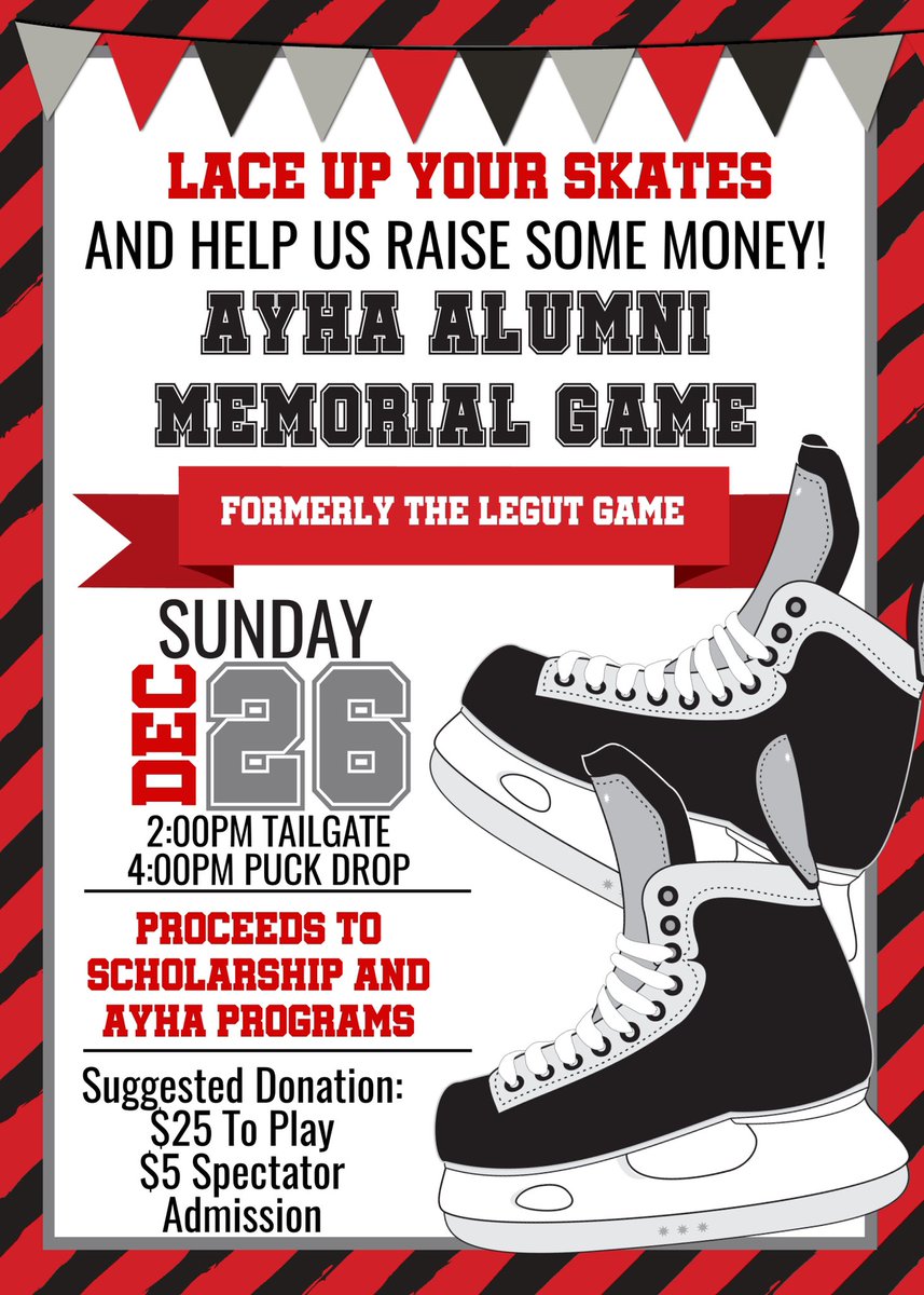 AmeryHockey's tweet photo. One week from today is the annual alumni game. If you need info about playing, contact Coach Humpal https://t.co/cnASWyelMs