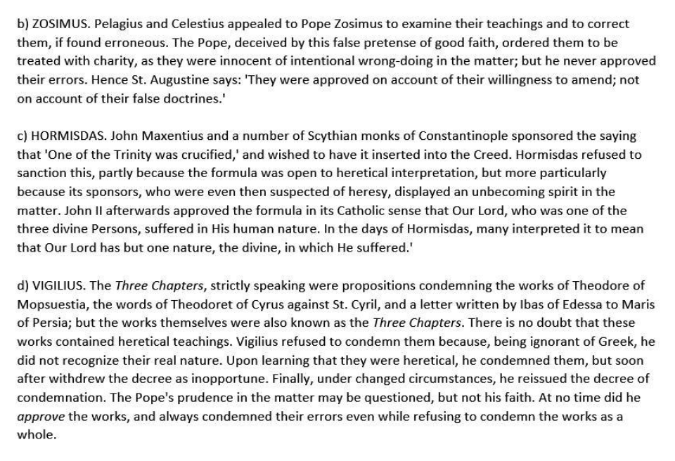 charleybrown77's tweet image. Objections to doctrine of Papal Infallibility 

Common examples cited REFUTED by Fr. Sylvester Berry

/1