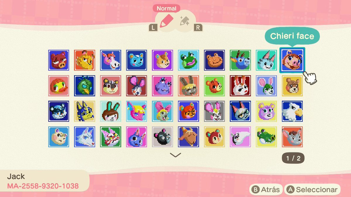 ElvisJack69's tweet photo. Other 3 patterns of villagers faces, I make 81 of 413 in total X'D
#AnimalCrossingNewHorizons #animalcrossing #acnh #どうぶつの森 #NintendoSwitch #animalcrossingpatterns #AnimalCrossingDesigns #pixelart #あつまれどうぶつの森 #あつ森 https://t.co/yFXDeXEfTF
