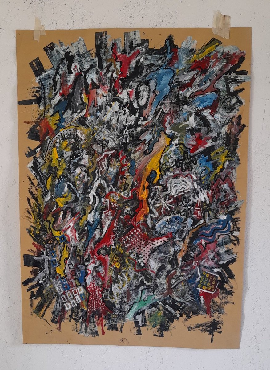 sandrolopesart's tweet photo. "Fire of passion"🔥 - mixed media on paper 97x70- Sold 🎨 #art #painting #abstractart #illustration #artwork #fineart https://t.co/z9gfcADCy5