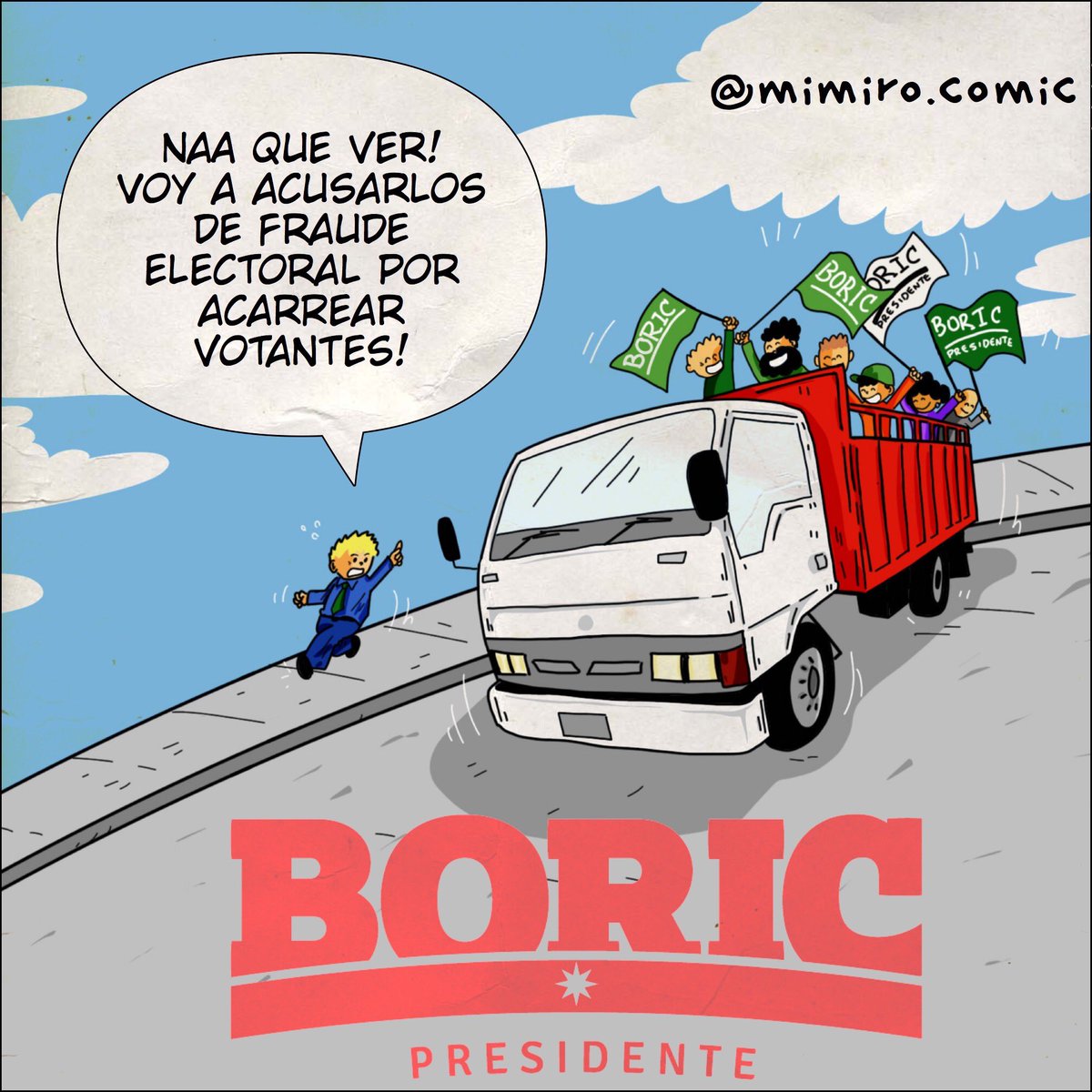 Mimiro_comic's tweet photo. Aunque nos boicotearon con la locomoción y una campaña sucia hasta el último suspiro… el pueblo unido jamás será vencido!
.
.
.
#boric #BoricPresidentedeChile #boicotelectoral #Boicotdelgobierno #boicotdeltransporte #Elecciones2021CL #EleccionesChile https://t.co/FDbMpti5wc