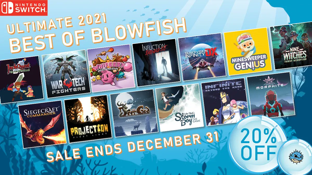 ❄️🎄 ULTIMATE BEST OF BLOWFISH SALE is live on <a href="/NintendoAmerica/">Nintendo of America</a> &amp; <a href="/NintendoEurope/">Nintendo of Europe</a> 🎄❄️ #Nintendo #NintendoSwitch #nindies

Many titles are 20% off until Dec 31st!

Find all of them on this thread 👇