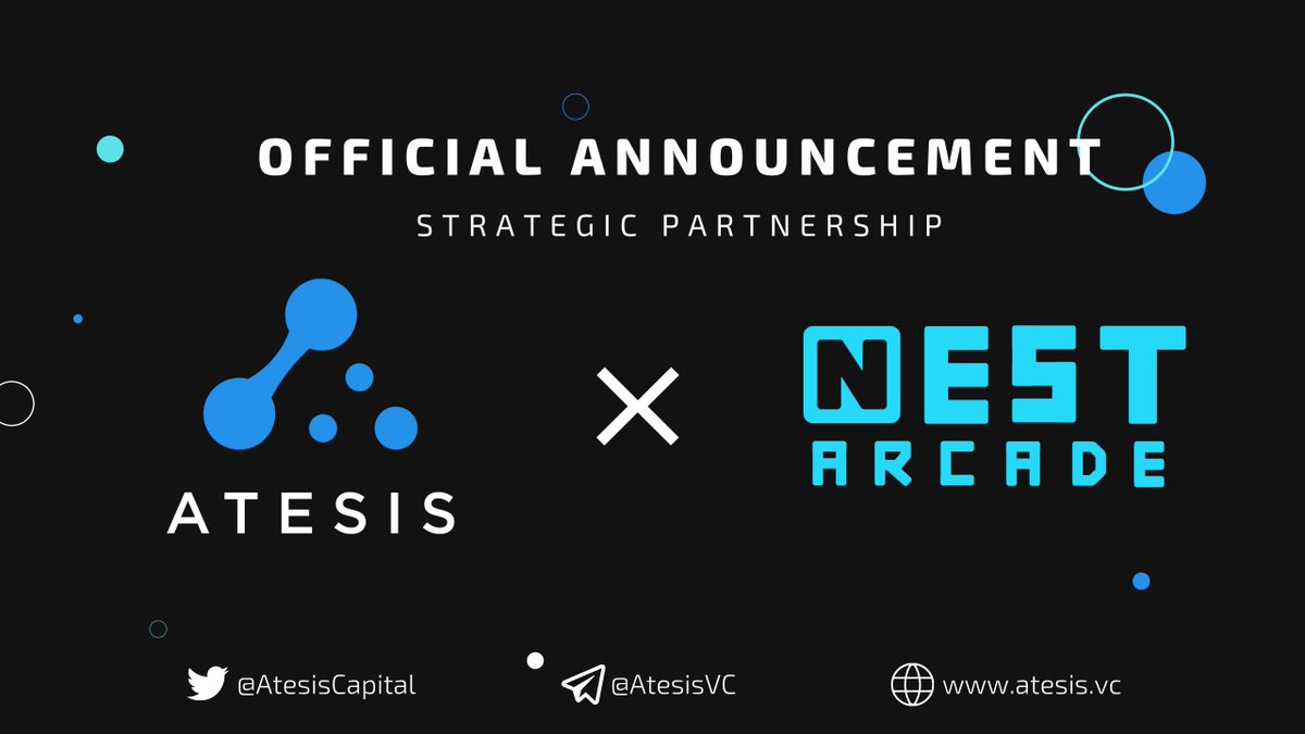 AtesisCapital's tweet photo. Super excited to announce our most recent partnership with @TheNestArcade !! 🕹️

Nest Arcade is seen as the app store of play-to-earn games and is being built on @solana. We absolutely love this concept and cannot wait to play the games which will soon be released 😍🚀 https://t.co/Q03cHqS3Oq